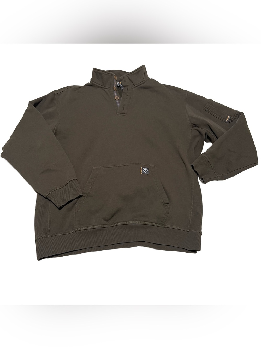 Ariat Brown Quarter-Zip Pullover Hoodie